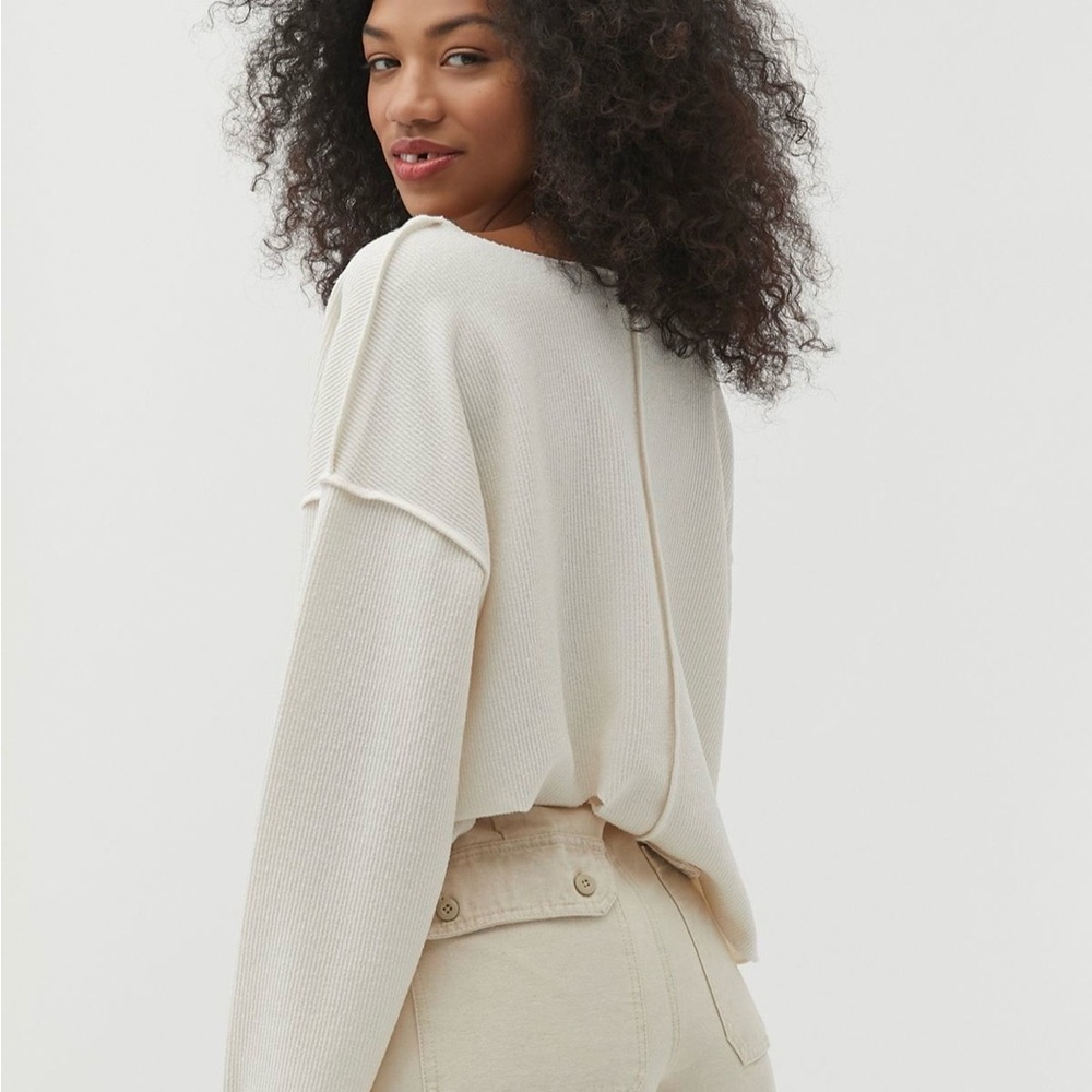 Urban Outfitters UO Jax Inside Out Oversized Notch Neck Top